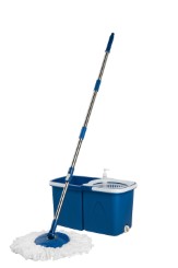 Gala Twin Bucket Spin Mop with 2 refills and 1 liquid dispenser (Blue)