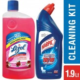 Lizol Disinfectant Floor Cleaner - 975 ml (Floral) with Harpic Powerplus Original - 1 L