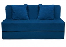 Aart Store 2 Seater Sofa Cum Bed with Washable Cover and 2 Pillows (Blue)