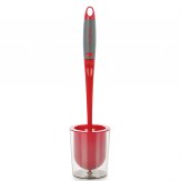 Cello Premium Kleeno Toilet Brush with Holder, Red and Grey