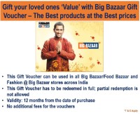 Big Bazaar Gift Voucher  5% Off Rs. 1900 for Rs.2000 at Amazon