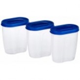 Amazon Brand Solimo Set of 3 Grocery Jar (450ml), Blue