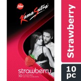 KamaSutra Condoms for Men with Dotted Texture - 10 Condoms (Strawberry)