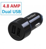 VeeDee VCC02 Dual Port 4.8A Output Car Charger - Black