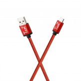 Taar MUBR Micro USB Nylon Braided Data Cable - 3.28 Feet - (1 Meter) - (Red)