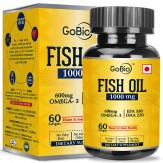 GoBio Omega-3 Fish Oil 1000mg Double Strength 330mg EPA 220mg DHA - 60 Softgels