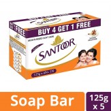 Santoor Sandal and Almond Milk Soap (Buy 4 Get 1 Free 125g each)