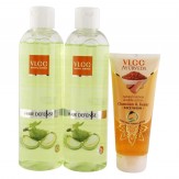 VLCC Silky Shine Shampoo,700ml (Buy 1 Get 1) and Kesar Chandan Face Wash Combo,100ml