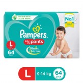 Pampers New Diapers Pants, Large (64 Count)