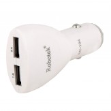 Oshotto Robotek 3A Dual USB Car Charger for Android (Samsung) & iOS. (Apple Devices)