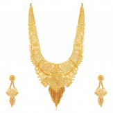Apara Gold Plated One Gram Rani Haar Earring Jewellery Pary Wear Necklace Set for Women