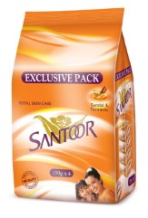 Santoor Plain Bathing Bar, 150gm (Pack of 4)  Rs 141 At Amazon