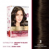 [Apply 20% off coupon] L'Oreal Paris Excellence Creme Hair Color, 3 Natural Darkest Brown, 72ml+100g