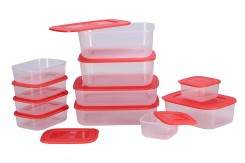 All Time Basic Plastic Container Set, 11-Pieces, Red