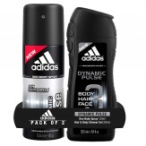 Adidas Dynamic Pulse Deodorant Body Spray, 150ml with Dynamic Pulse Shower Gel, 250ml