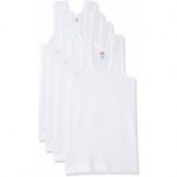 TT Men's Plain Cotton Vest (Pack of 4)