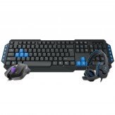 Gamdias Poseidon E1 Gaming Keyboard, Mouse and Headset Combo (Black and Blue)