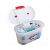 ThinkPro Plastic Medical/First Aid Storage Box (36 cm x 20 cm x 22.6 cm, White & Red)