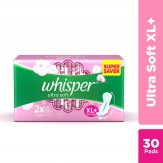 Whisper Ultra Soft Sanitary Pads - 30 Pieces (XL Plus)