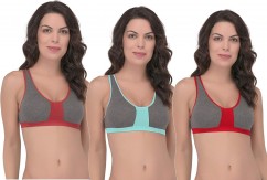 Fabme Women's Full Cup Non Padded Non Wired Bra (Pack of 3)