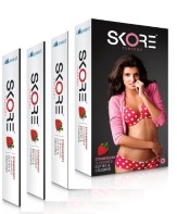 Skore Strawberry Flavoured Condoms 10’s Pack of 4 Rs. 128 at Amazon