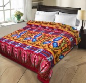 Christy's Collection Super Soft Printed Cotton Blend AC Double Blanket - Multicolor