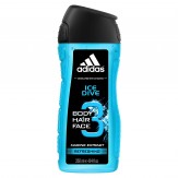 Adidas Ice Dive 3 in 1 Body, Hair and Face Shower Gel for Him, 250ml