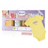 Johnson's Baby Care Collection with Organic Cotton Baby Dress Gift Set (9 Pieces)