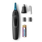 Philips Norelco Trimmer 3000, Nt3000/49, With 6 Pieces For Nose, Ears And Eyebrows-Black