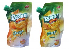 Rasna Fruit Plus Spout Pack Combo, 750g (Pack of 2, Orange and Mango)