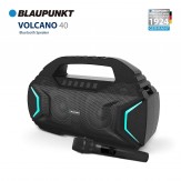 Blaupunkt BT400 Volcano 40 Portable Party Bluetooth Speaker with Wireless Karoke Mic (Black)