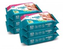 Snuggles Baby Wet Wipes With Aloe Vera and Vitamin E, 72 Pcs/Pack (Pack of 6)