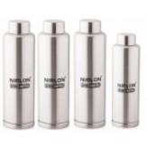 Nirlon Stainless Steel Water Bottle Set, 4-Pieces, Silver (FB_1000_1000_1000_650)