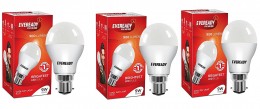 Eveready Base B22 9-Watt LED Bulb (Pack of 3, Cool Day White Light)