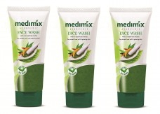 Medimix Ayurvedic Face Wash with 6 Essential Herbs For Pimple Free, Soft & Glowing Skin, 100 ml (Pack of 3)