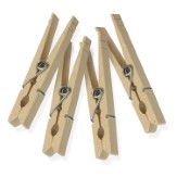 Honey-Can-Do Wooden Clothespins with Spring (Brown, Set of 24)
