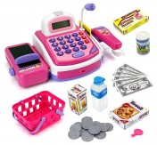 My Cash Register Pretend To Play Electronic Cash Register Toy with Actions and Sounds (Pink, VT2815C)