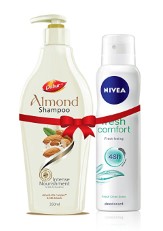 Dabur Almond Shampoo, 350ml with Free Nivea Deo, 150ml 
