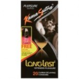 KamaSutra Longlast Condoms - 20 Condoms (Pack of 2) with Free Lube Sachet - 5 ml