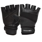 Strauss Leather Gym Gloves With Wrist Wrap (Medium)