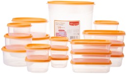 Princeware SF Tal Pak Container Set, 20-Pieces, Orange at Amazon