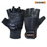Kore K-101 Gym Gloves with Wrist Support, Large (Black)