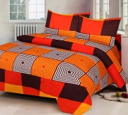 AEROHAVEN 180 TC Microfibre Double 3D Luxury Bedsheet with 2 Pillow Covers, Multicolour