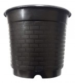 Unique Plastic Nursery Pot Set (6 inch, Black, 12-Pieces)