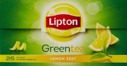 Lipton Lemon Zest Green Tea Bags, 25 Pieces at Amazon