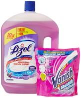 Lizol Floor Cleaner Lavender- 2 L with Free Vanish Powder - 120 g   Rs 231 At Amazon