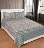 GoHome 110 TC Cotton Double Bedsheet with 2 Pillow Covers - Green