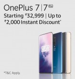 Oneplus 7/7 Pro starting from Rs 32990 up to Rs 2000 instant discount Hdfc credit card