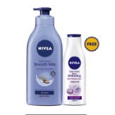Nivea Body Smooth Milk Lotion 400ml + Free Nivea Night Whitening Skin Mosituriser 200ml