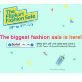Flipkart Fashion Sale-Lifestyle & Fashion category Extra 10% off with SBI Customer Flipkart
